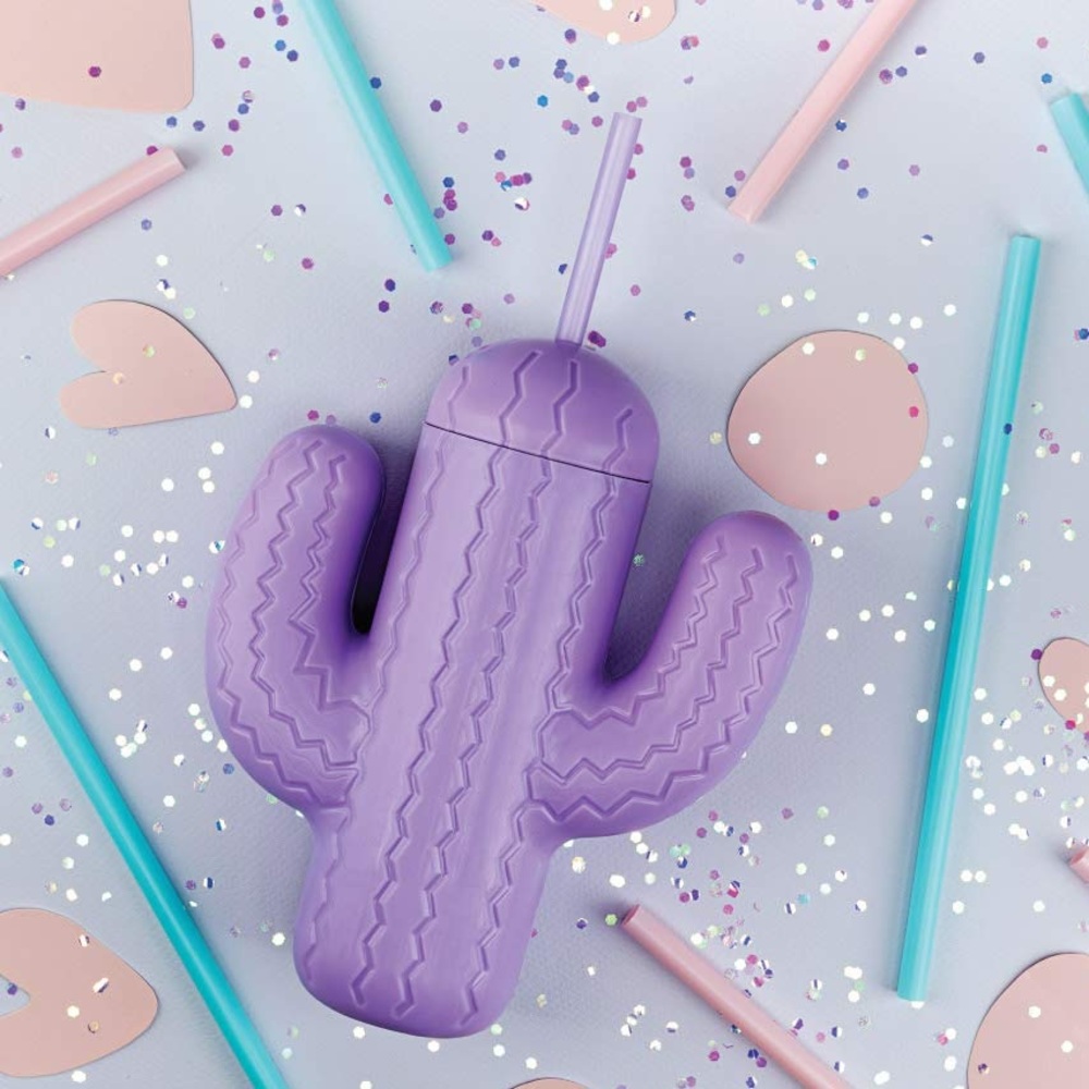 Pink Sky novelty cactus drinking cup with straw